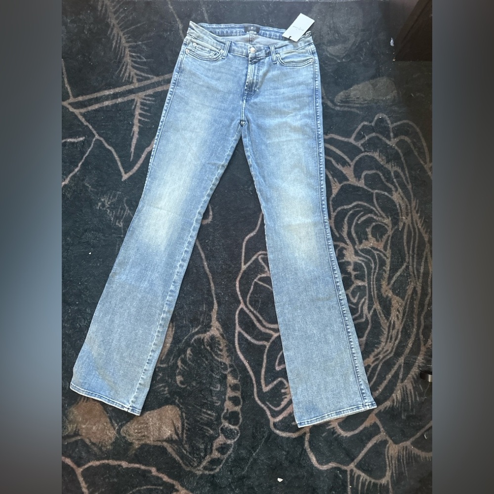 7 For All Mankind Light Blue Flare Jeans - Picture 2 of 7